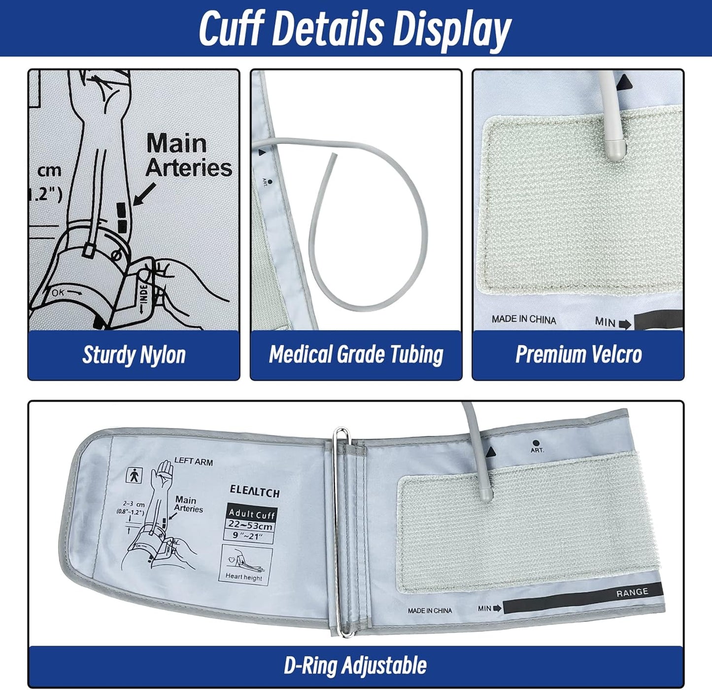 Omron 9201d-21201d XL Blood Pressure Cuff 22-52 cm Gray for Adults