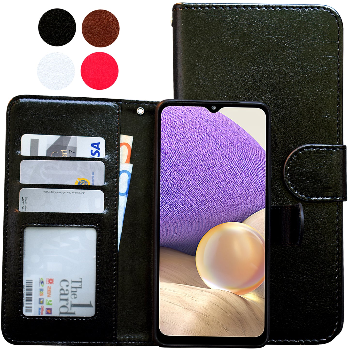 Samsung Galaxy A32 5G - Leather Case / Protection Black_max Black
