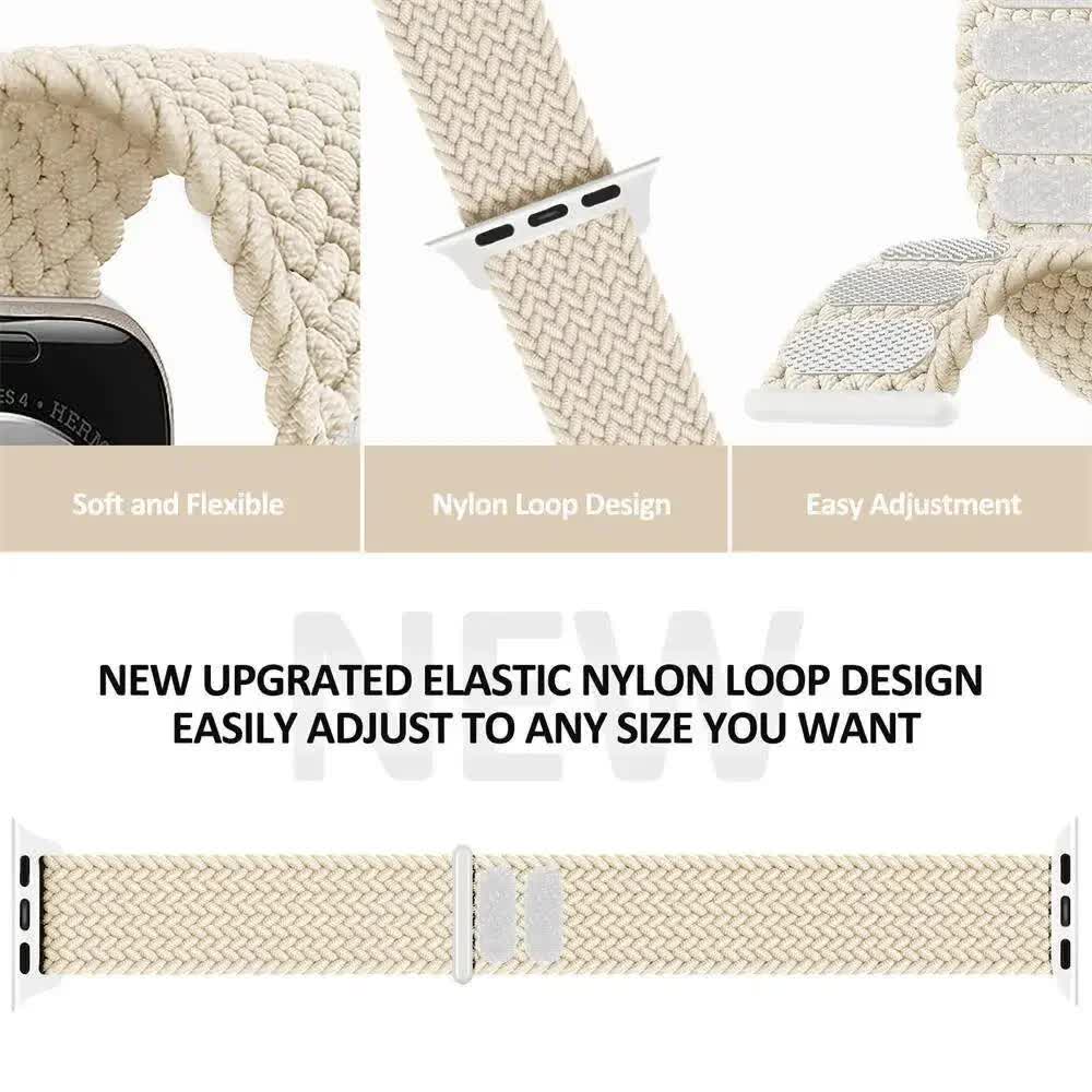 Braided Solo Loop for Apple Watch Ultra band 49mm 45mm 41mm 44mm 40mm 42mm bracelet iWatch series 9 7 SE 8 6 5 4 3 band SummerU SummerU 38 40 41mm-S