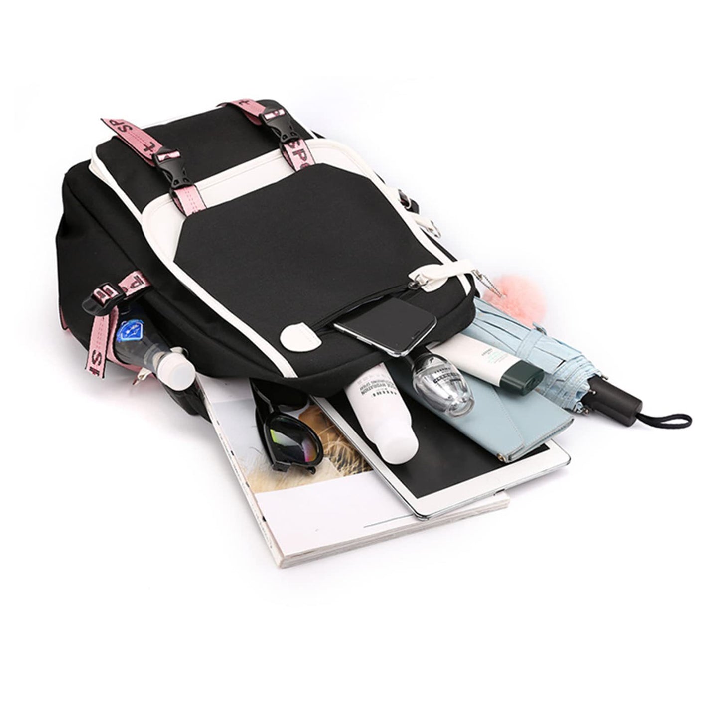 K-Pop Demon Hunters Anime School Backpack Cute Cartoon Bag for Students rosa_tfrf pink 10