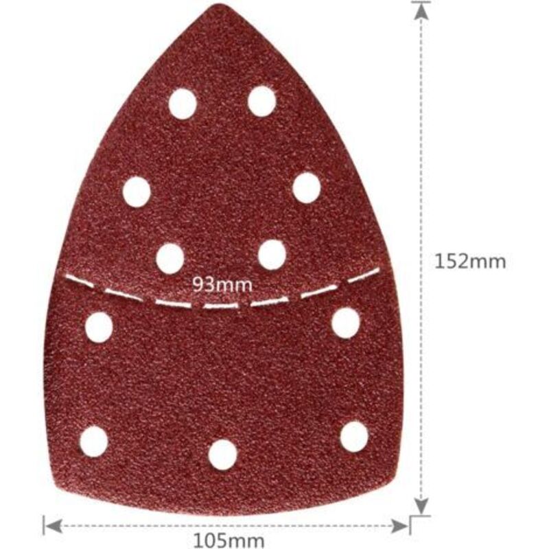 Triangular sandpaper sheets, 40-pack for Bosch PSM 160 A/PSM 80, 105x152mm, grit P40/60/80/120/180, compatible with Bosch