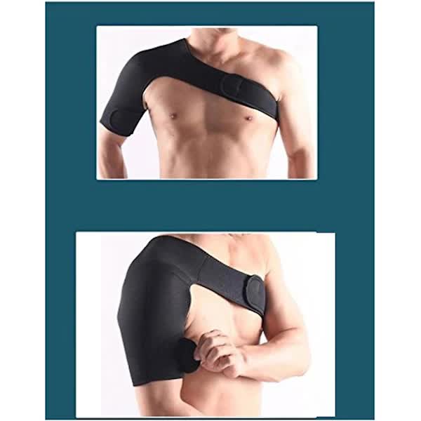 Adjustable Shoulder Support Protective Equipment Shoulder Protection Belt for Sports - Right Shoulder (Black)