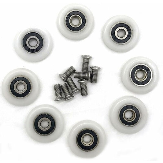 Set of 8 Replacement Shower Door Rollers Wheels 23mm Diameter
