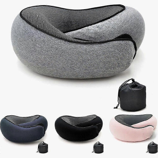 Travel Neck Pillow U-Shaped Memory Cotton Neck Pillows Massage Neck Pillow Sleeping Airplane Pillow Cervical Health Care Pillow black