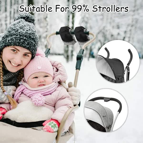 {xj}Stroller gloves, stroller mittens with warm fleece and cotton DXGHC