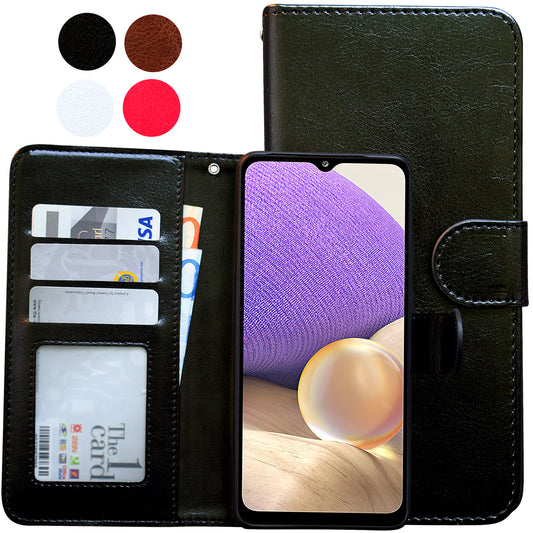 Samsung Galaxy A32 5G - Leather Case / Protection Black_max_sai Black