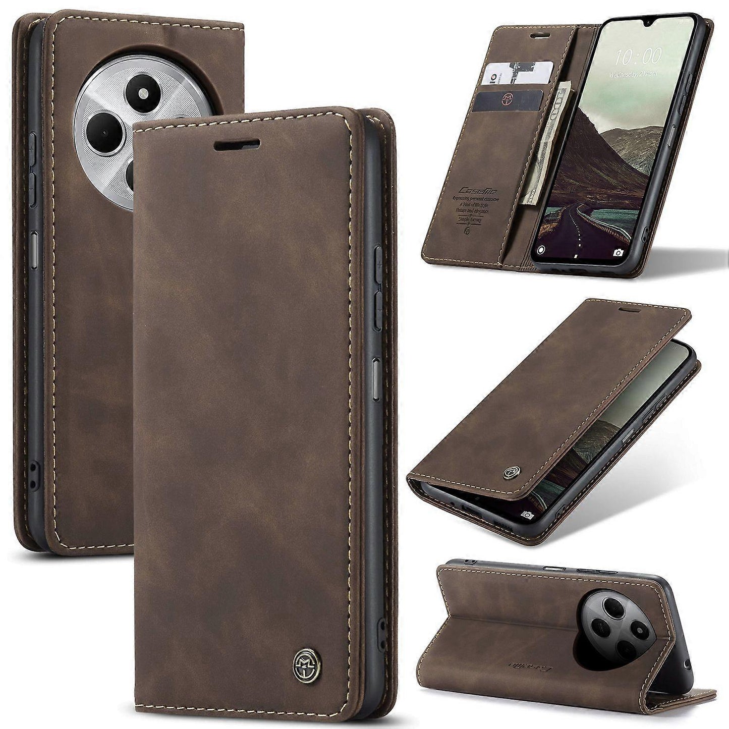 For Xiaomi Redmi 14C 4G Case CASEME 013 Series Card Holder Stand Leather Phone Case Multicolor Multicolor Multicolor Style A