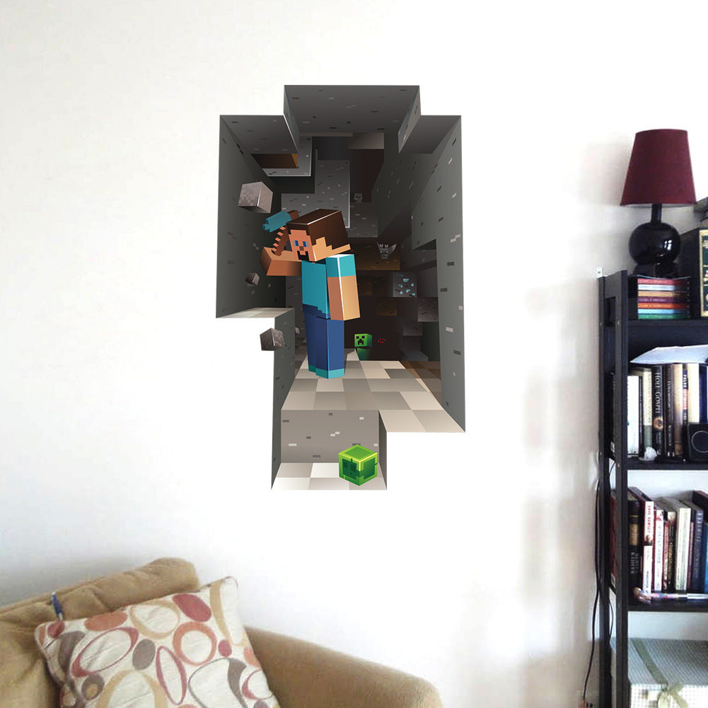 New Style 2-Pack for Minecraft Giant Scale and Attach Wall Sticker Cartoon Stic_OF
