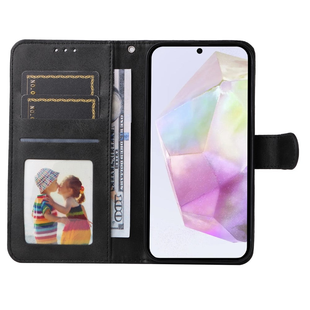 SKALO Samsung A56 5G PU Leather Wallet Case - Multiple Colors Black_max Black