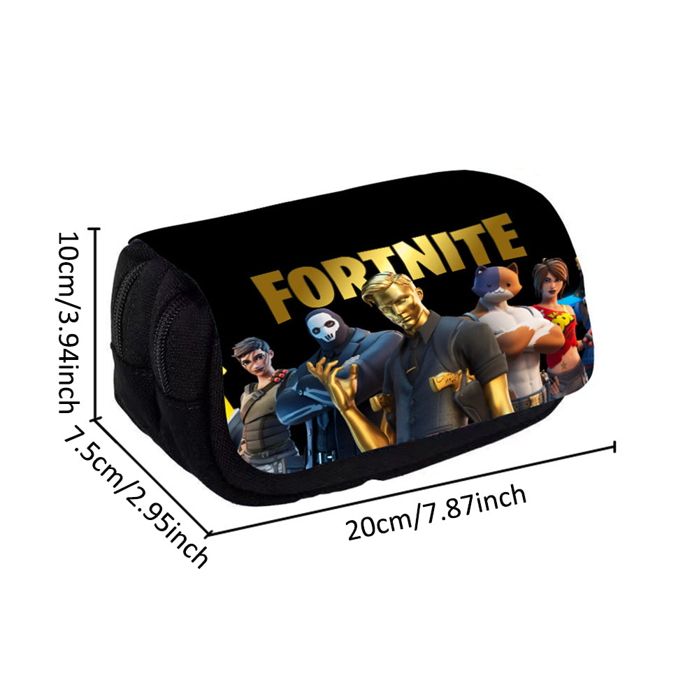 F-ortnite pencil case for girls, children's pencil case with zipper, cartoon anime pencil case for school, school supplies gift C