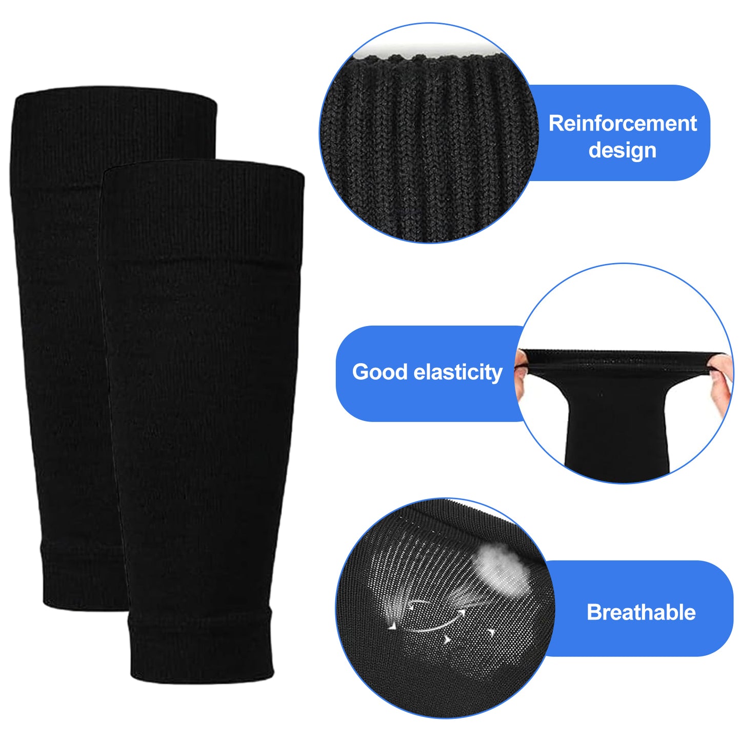 pairs of football socks, soccer socks, shin guards, socks, team socks, socks, fit socks, black, for children's football matches