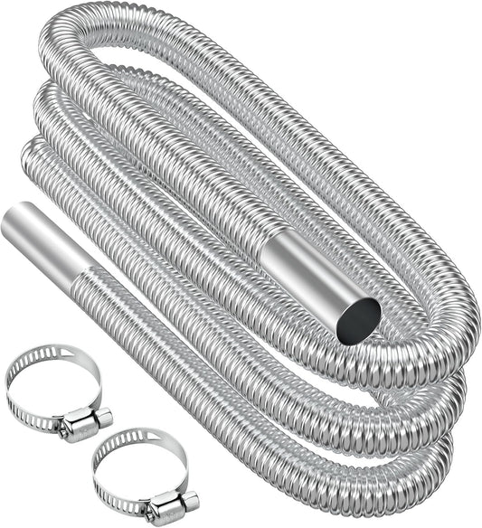 Air heater hose, 300 cm Ø 2.5 cm stainless steel exhaust pipe, parking heater pipe with 2 hose clamps, for parking heater 300CM