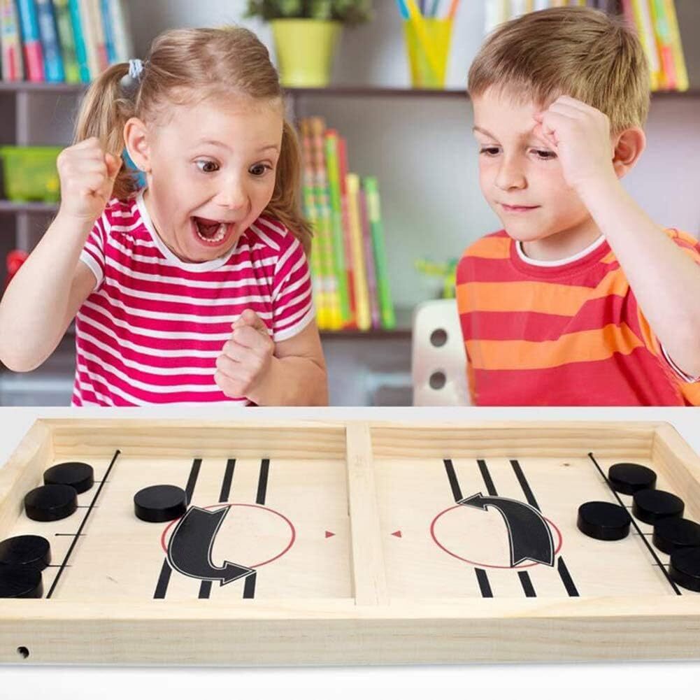 Fast Sling Puck Game, Wooden Hockey Game, Super Football Table A