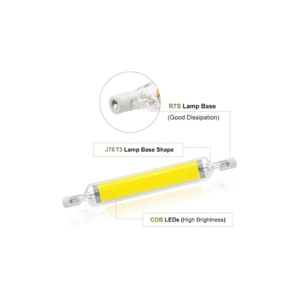 R7S 10W 78mm Dimmable LED Bulb Cool White 6000K 100W Halogen J78 Replacement Double Ended R7S Socket 360 Degree Beam Angle