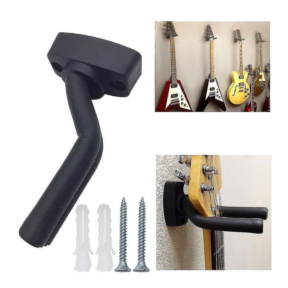 5-pack black guitar hanger wall mount with screws fits guitars