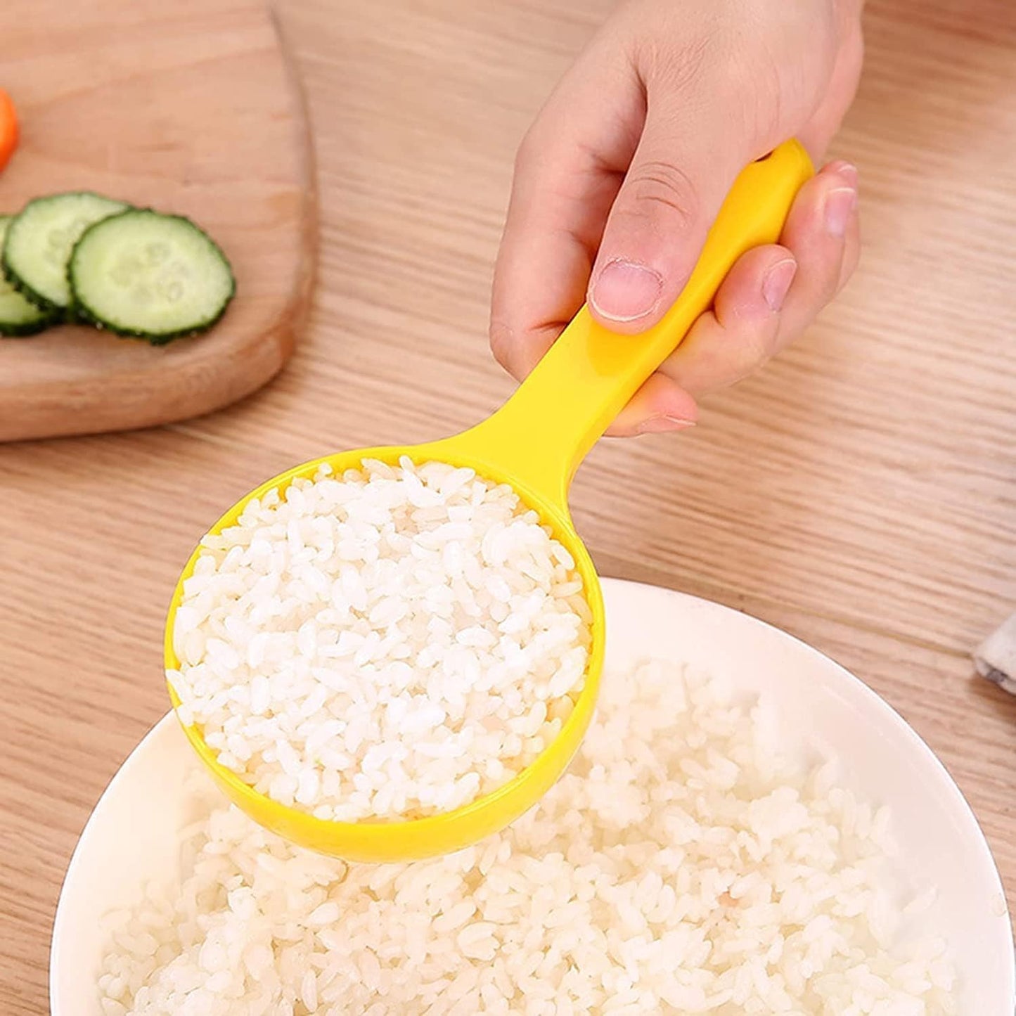 Rice Scoop Ladle Mold For Rice Ball Making, Non-stick Sushi Mold Rice Ball Scoop Rice Spatula Kitchen Utensil Yellow