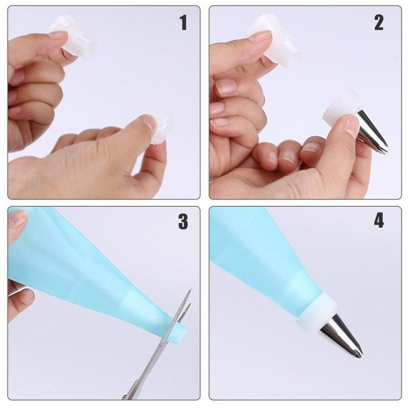 27pcs Liquor Tips, Bag & Connector Cake Decorating Tool Set, Turquoise