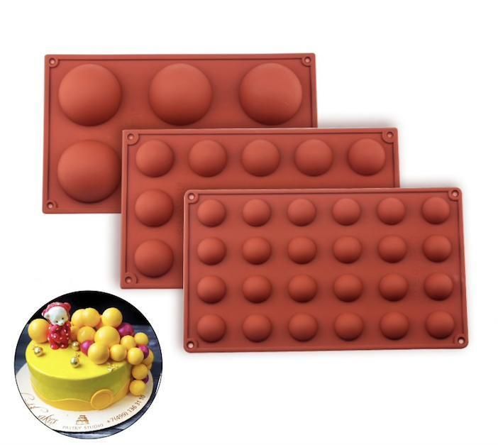 Silicone Mold 15 Bullets Brown, Ball Hemisphere 6/8/15/24, Ice Chocolate Jelly Mold