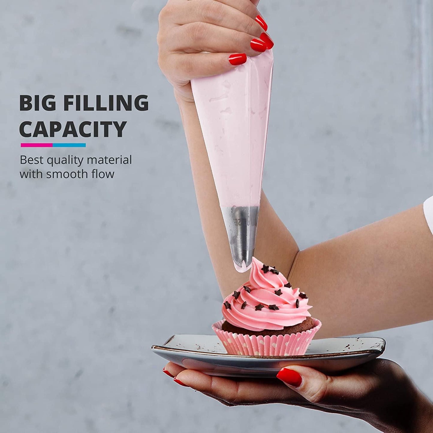 100pcs Large Disposable Piping Bags for Cake Decorating, Transparent