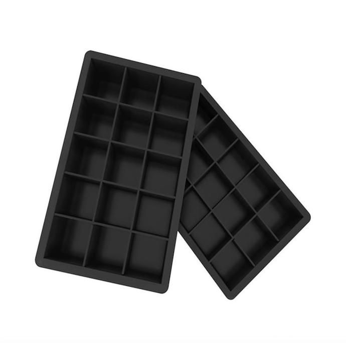 Black Ice Cube Mold Large Squares for Ice Chocolate Jelly