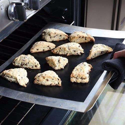 3pcs Non Stick Grill Mat Oven Baking Mat, 40x33cm, Black