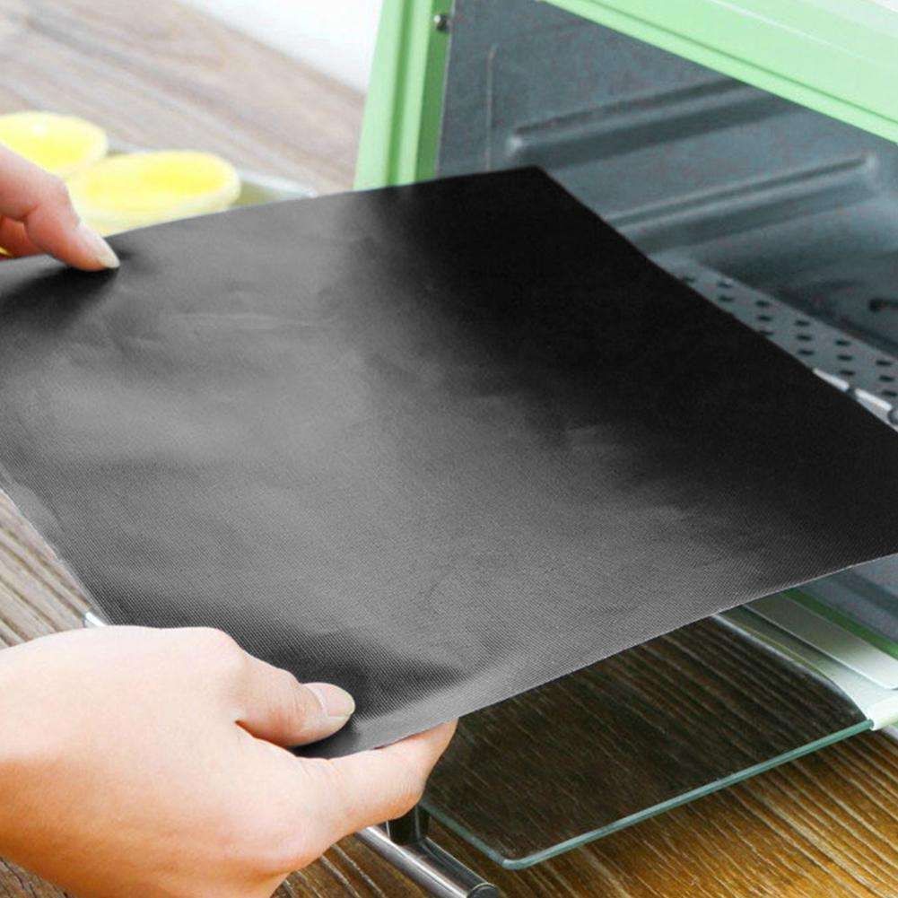 3pcs Non Stick Grill Mat Oven Baking Mat, 40x33cm, Black