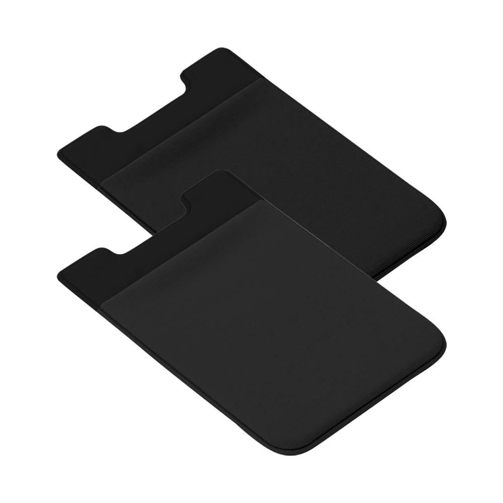 2-Pack Universal Self-Adhesive Mobile Wallet Card Holder, Black