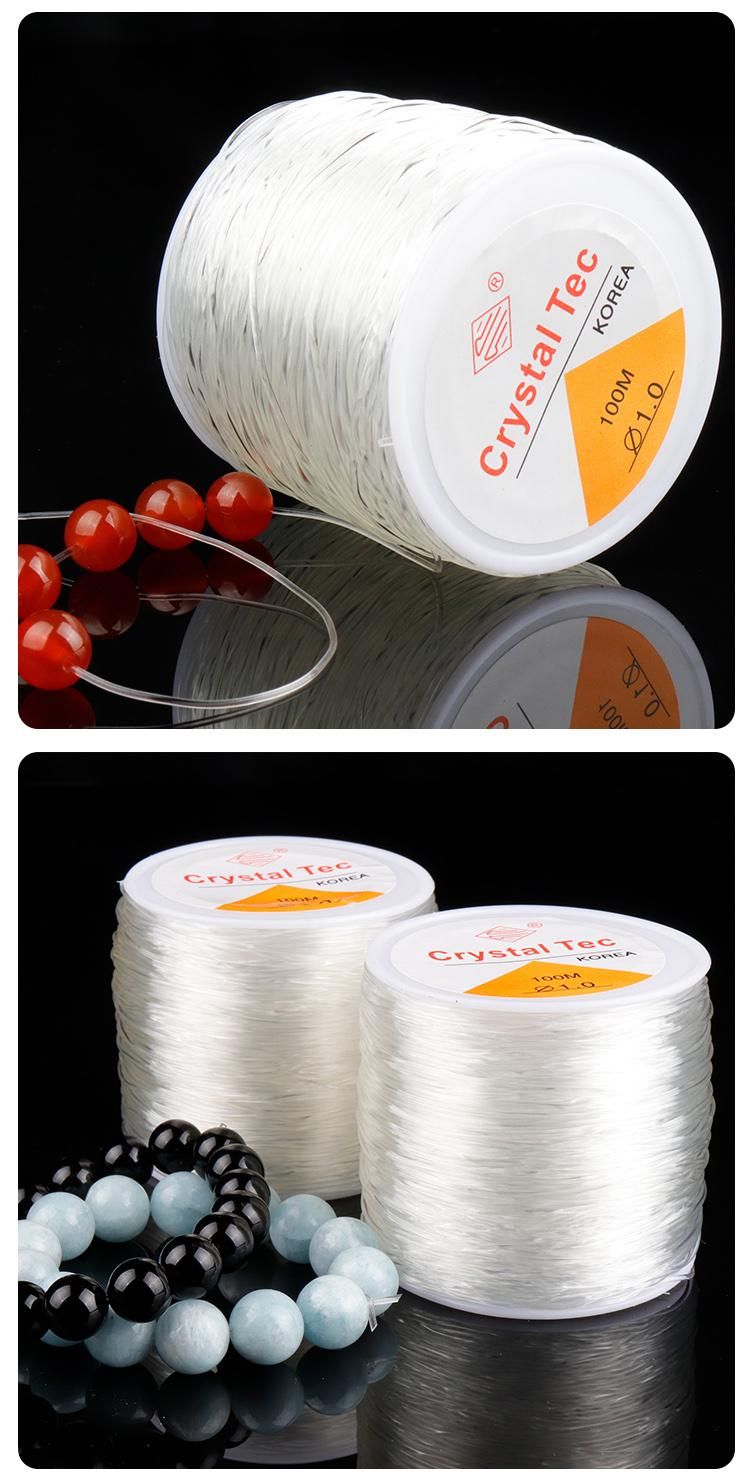 100m Transparent Elastic Thread for Jewelry Making, 0.6mm
