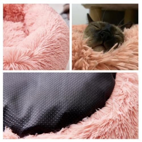 Fluffy Dog Bed Cat Bed 70cm, Dark Grey