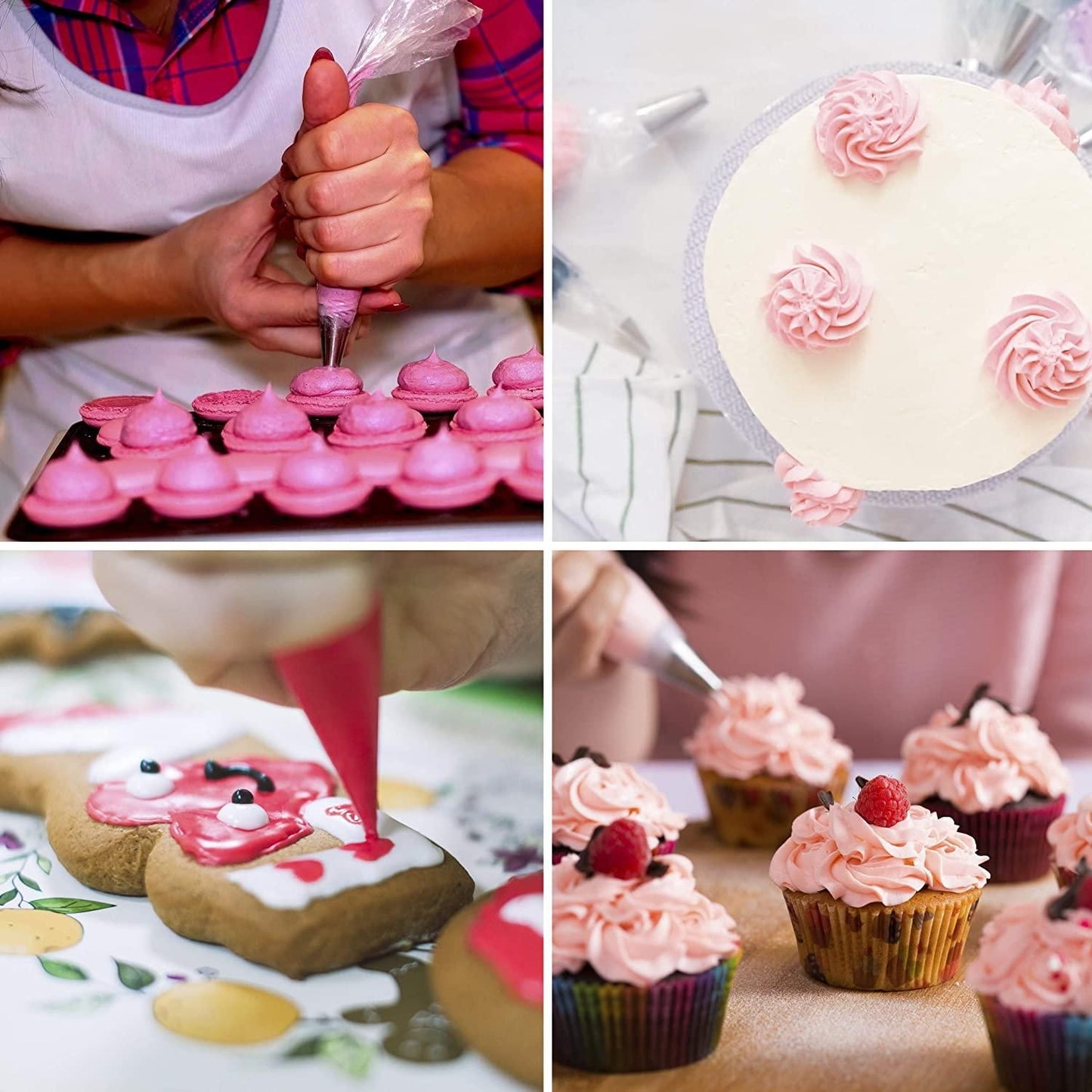 100pcs Disposable Piping Bags, Medium, Transparent for Cake Decorating