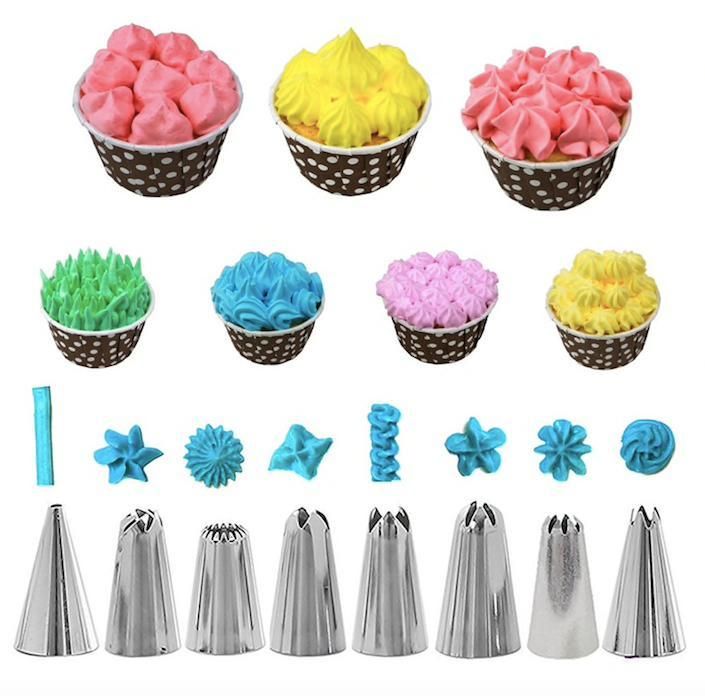 Pink tulle set 14 pieces with liquor bag, liquor tweezers, dough scraper