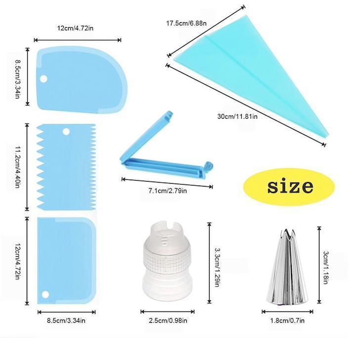 14-Piece Purple Tulle Set, Liquor Bag Tweezers Dough Scraper