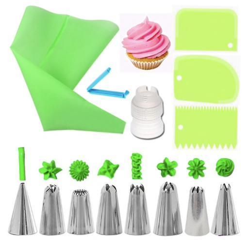 Blue Tulle Set with Liquor Bag, Liquor Tweezers, and Dough Scraper, 14 Pieces