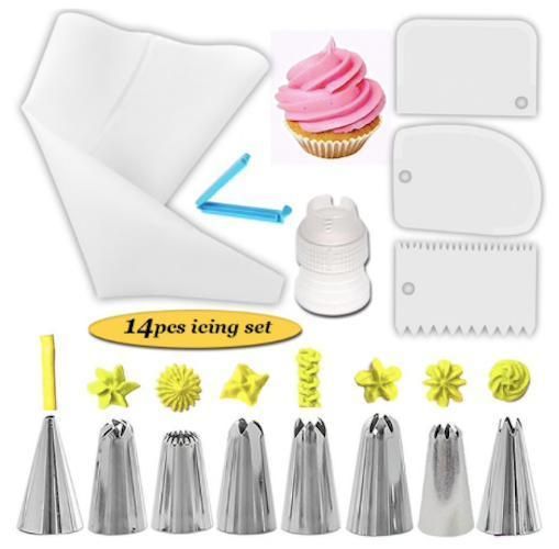 Blue Tulle Set with Liquor Bag, Liquor Tweezers, and Dough Scraper, 14 Pieces