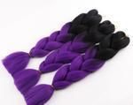 Gradient reggae braids, 6 giant braids in black color