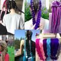 Red Gradient Reggae Braids, 6 Giant Braids