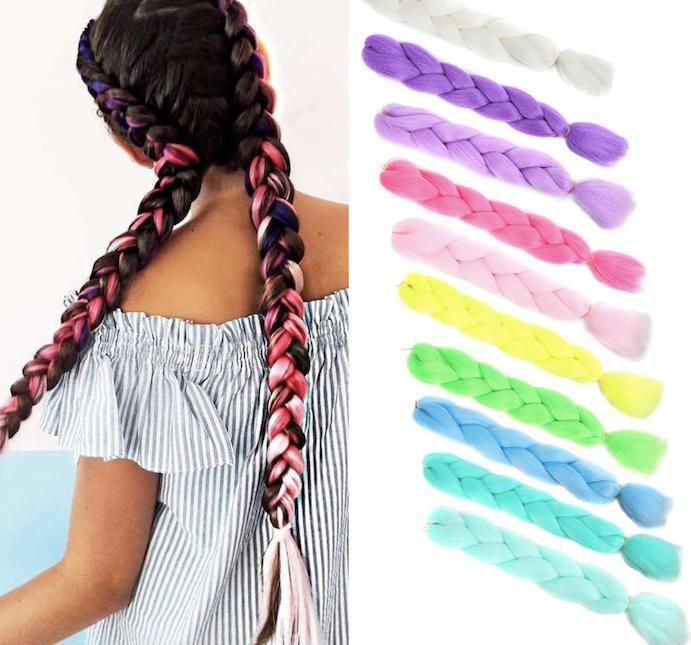 6 Giant Gradient Reggae Braids, Dark Blue