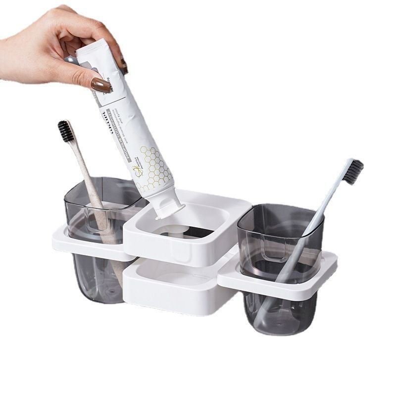White Multifunctional Toothbrush Holder and Organizer