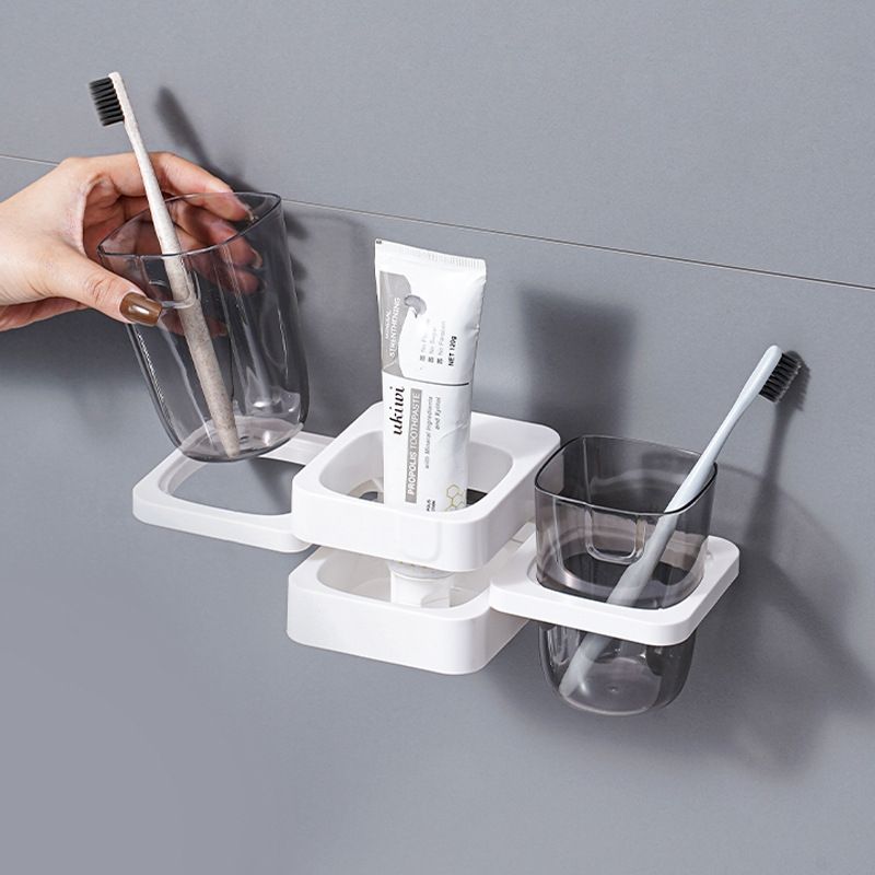 White Multifunctional Toothbrush Holder and Organizer
