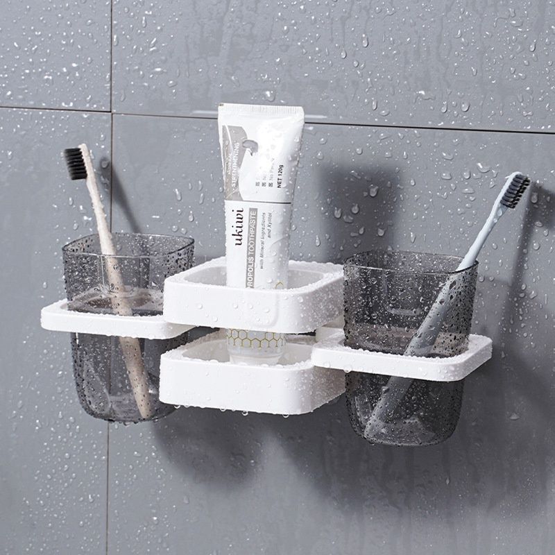 White Multifunctional Toothbrush Holder and Organizer