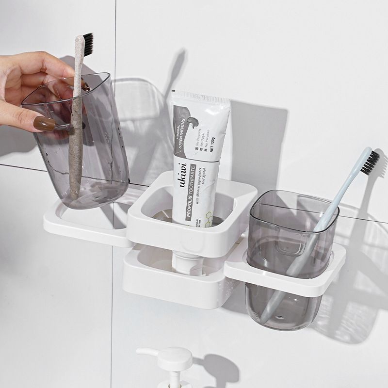 White Multifunctional Toothbrush Holder and Organizer