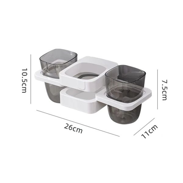White Multifunctional Toothbrush Holder and Organizer