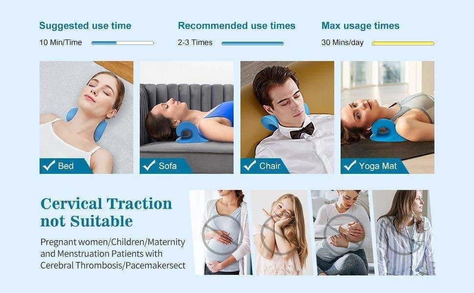 Neck stretcher pillow, Blue