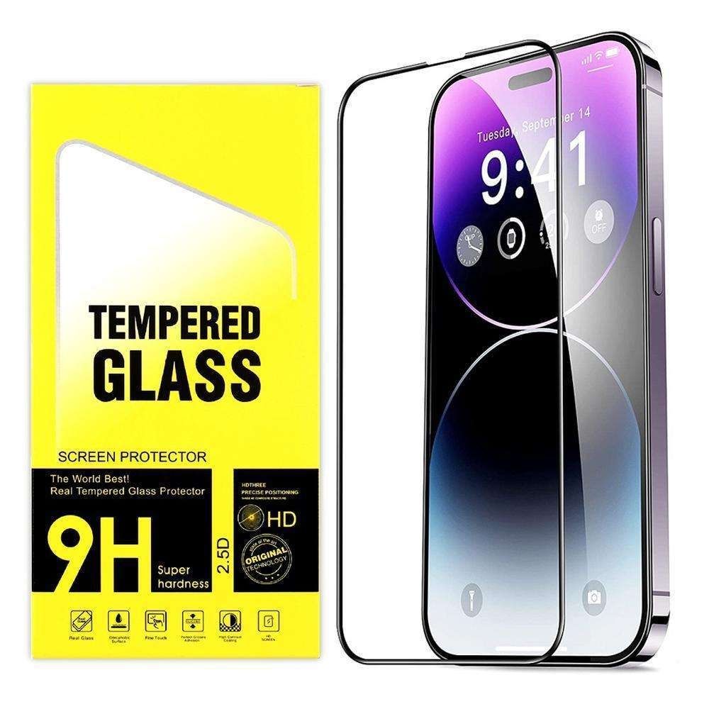 2pcs Tempered Glass Screen Protector for iPhone 14 Pro, Transparent