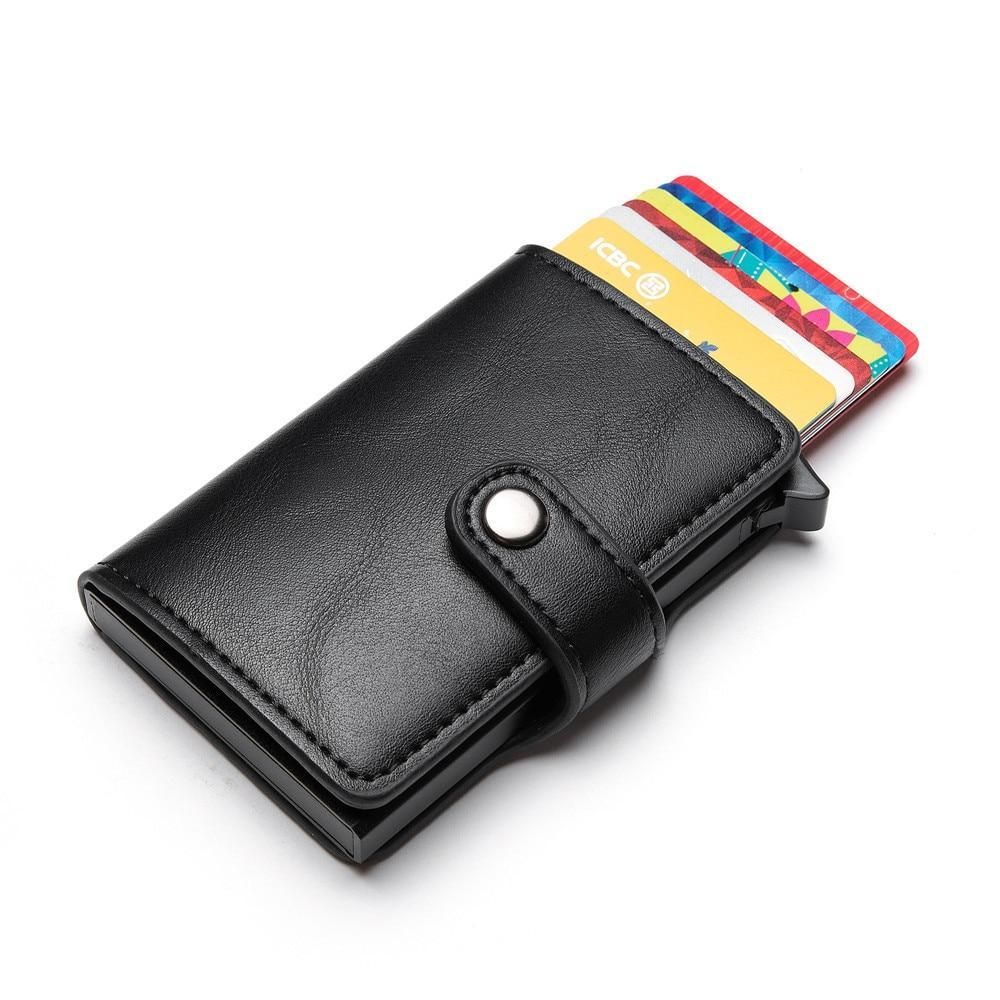 5 Cards Wallet Card Holder with RFID NFC Protection, Dark Brown