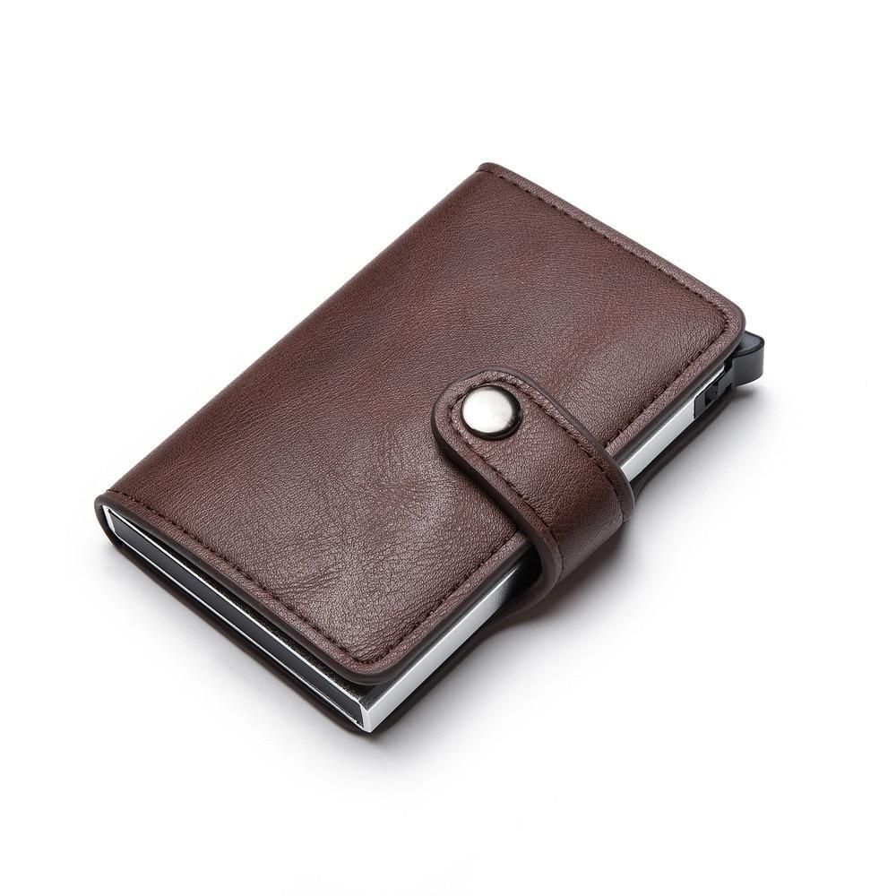 5 Cards Wallet Card Holder with RFID NFC Protection, Light brown