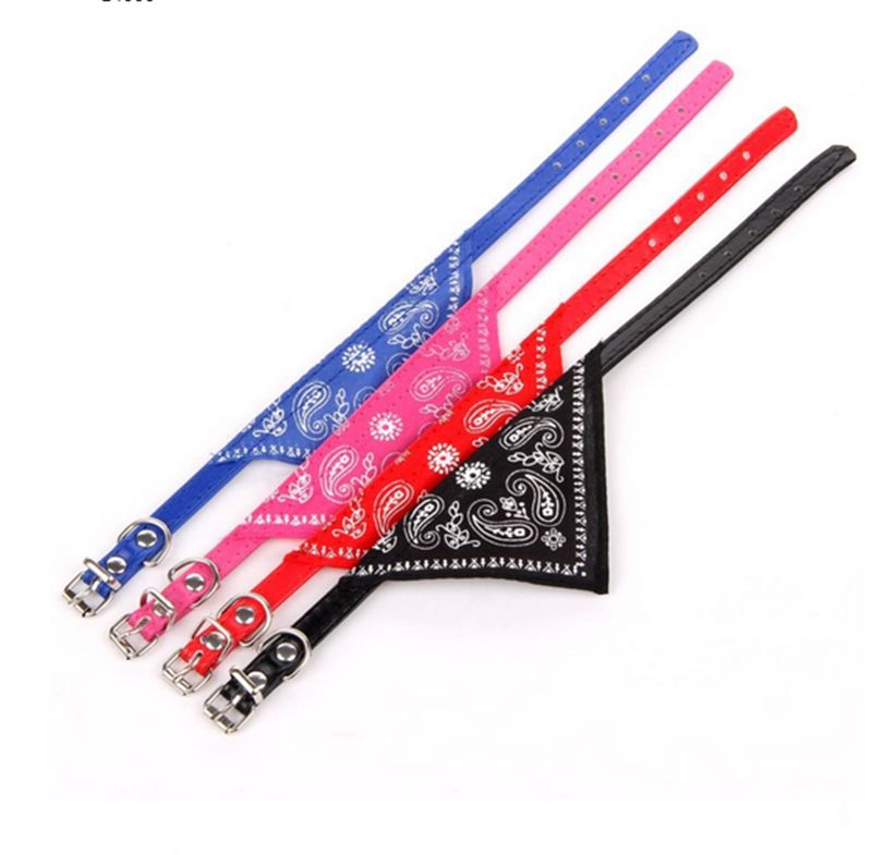 Dog collar bandana scrunchie scarf, red