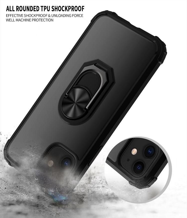 iPhone 12 Silicone Shockproof Cover, Black Transparent, Compatible with iPhone 12 Pro