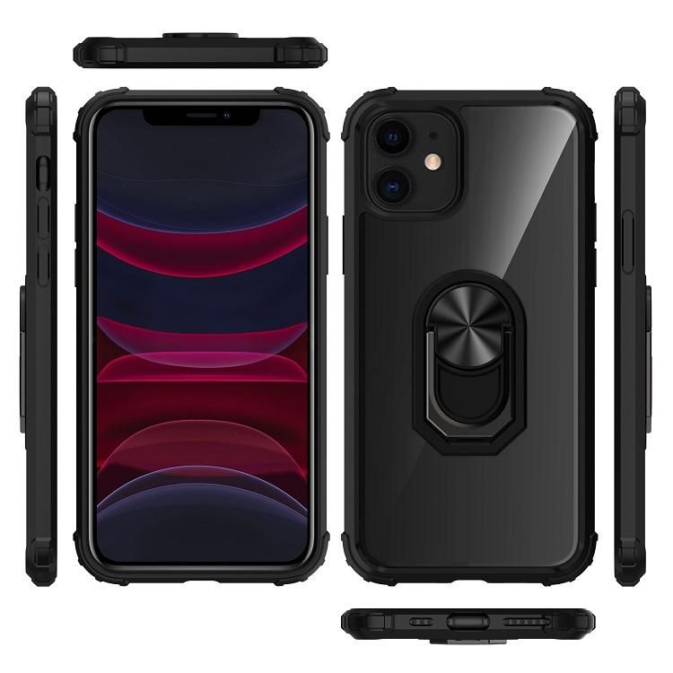 iPhone 12 Silicone Shockproof Cover, Black Transparent, Compatible with iPhone 12 Pro