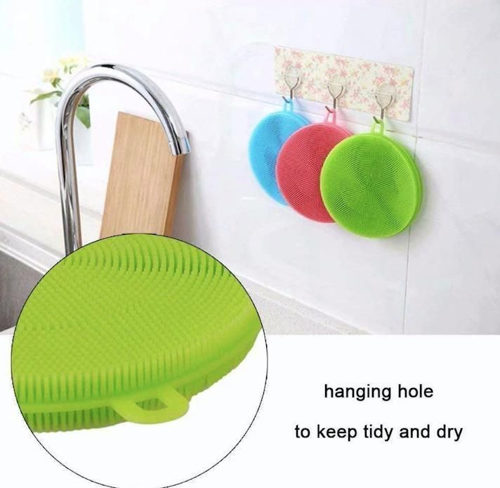 Silicone sponge for dishes, multi-color, with Magnic silicone dish sponge washing scrubber